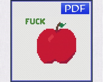 Fuck Apple, uno schema a punto croce per chi ama sia la frutta che le parolacce, parte della serie Sweary Fruit