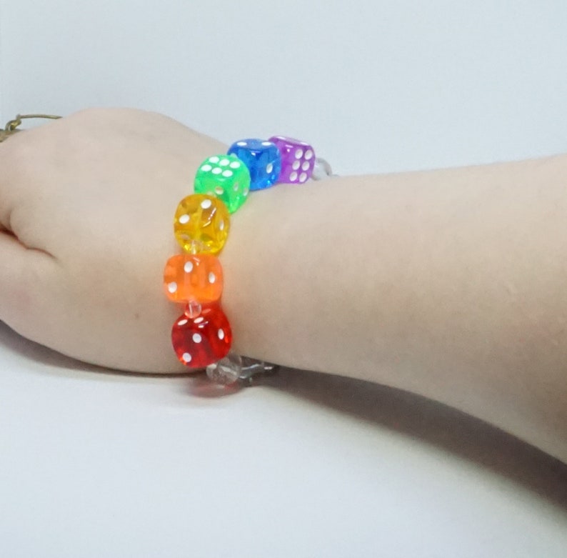 unisex great for gifting or treating yourself Gay Pride a gay pride bracelet made with hand-drilled dice beads