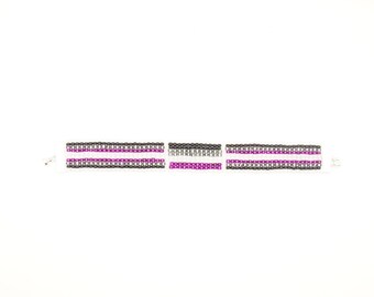 Ace: an asexual pride flag loom beaded bracelet