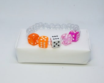 Lesbian: a flag-based dice pride bracelet