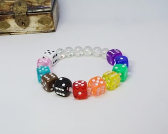 Progressive: a flag-based dice pride bracelet