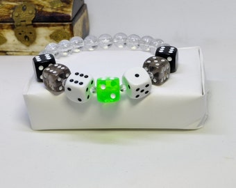Agender: a flag-based dice pride bracelet