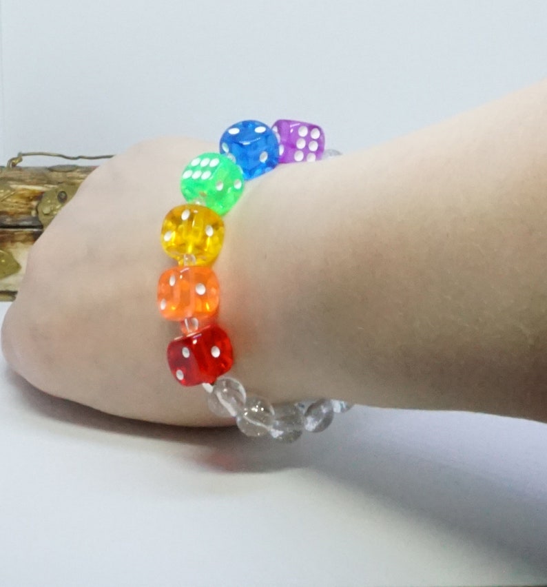 unisex great for gifting or treating yourself Gay Pride a gay pride bracelet made with hand-drilled dice beads