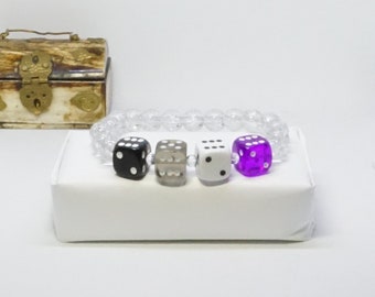 Ace: an asexual dice pride bracelet