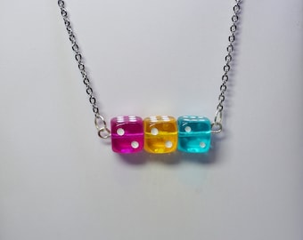 Pan Pride: a flag-based dice pride necklace