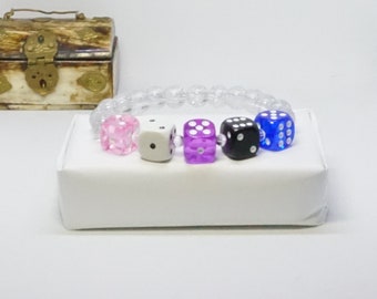 Genderfluid: a flag-based dice pride bracelet