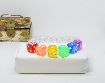 Gay Pride, a gay pride bracelet made with hand-drilled dice beads, unisex, for gifting or treating yourself