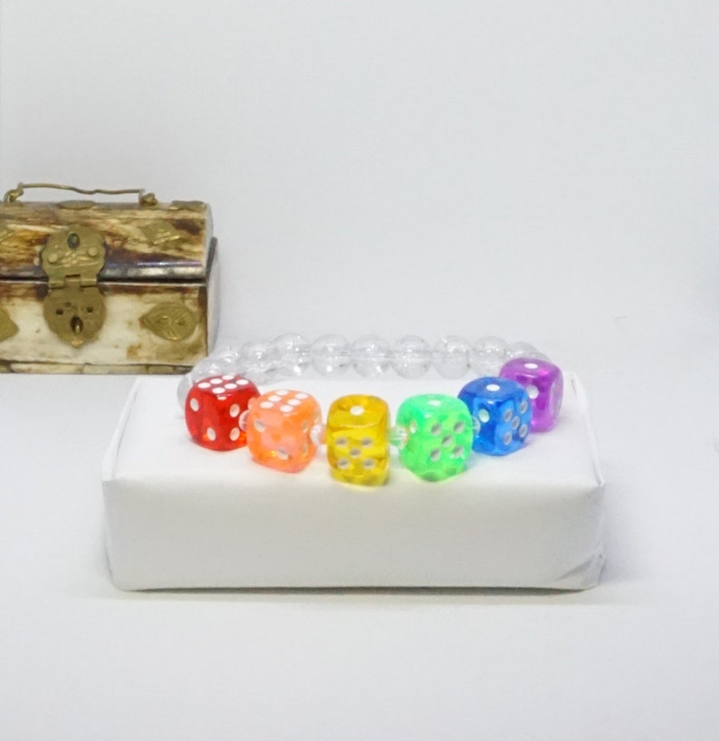 unisex great for gifting or treating yourself Gay Pride a gay pride bracelet made with hand-drilled dice beads