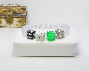 Demiro: a demiromantic dice pride bracelet