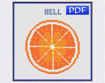 Hell Orange, uno schema a punto croce per chi ama sia la frutta che le parolacce, parte della serie Sweary Fruit
