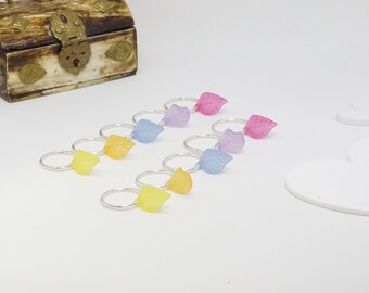 Technicolour Autumn: stitch markers for 12mm knitting needles or smaller