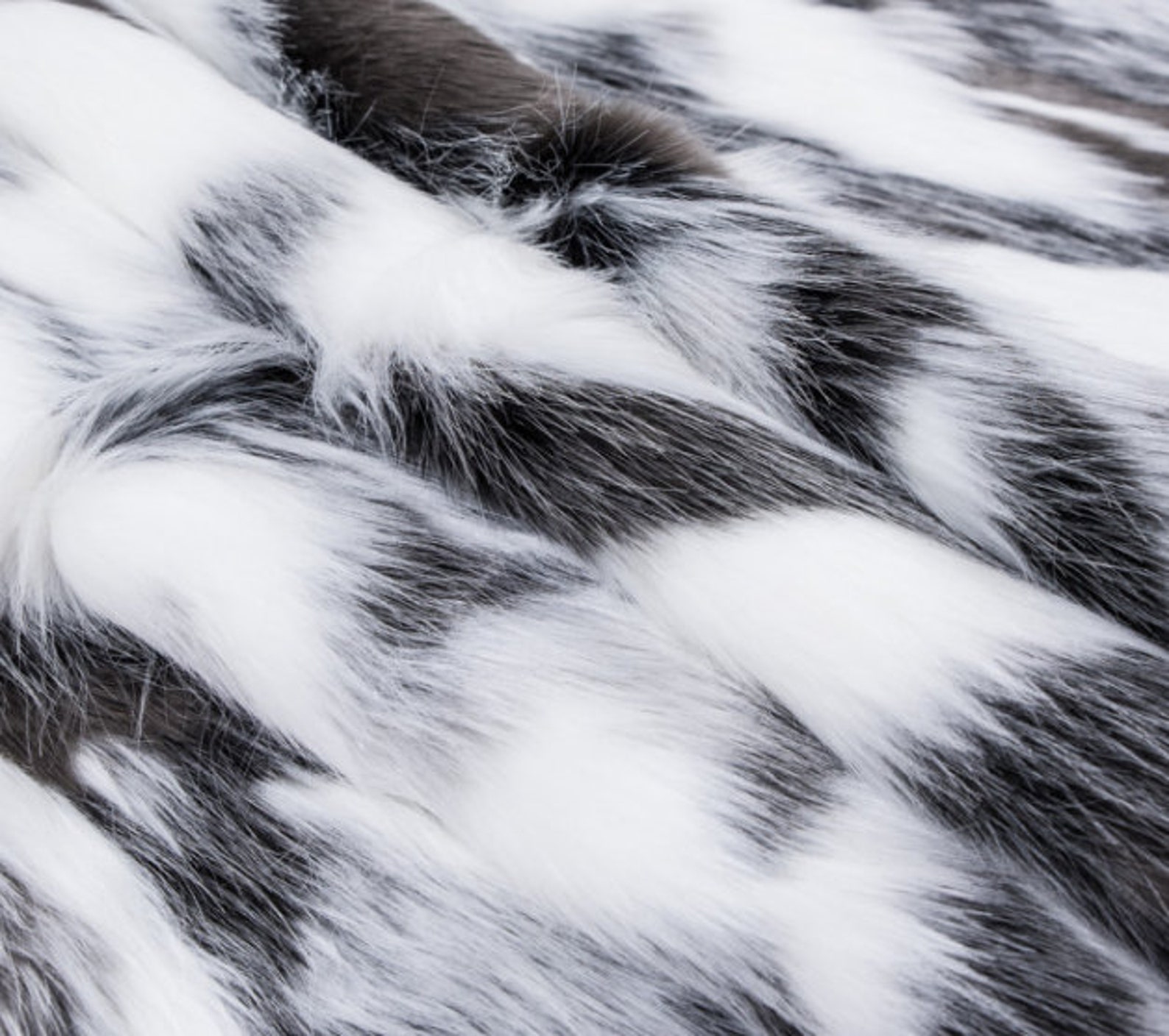 DECORATIVE THROW PILLOW Cover Black White Faux Fur Pillow Etsy