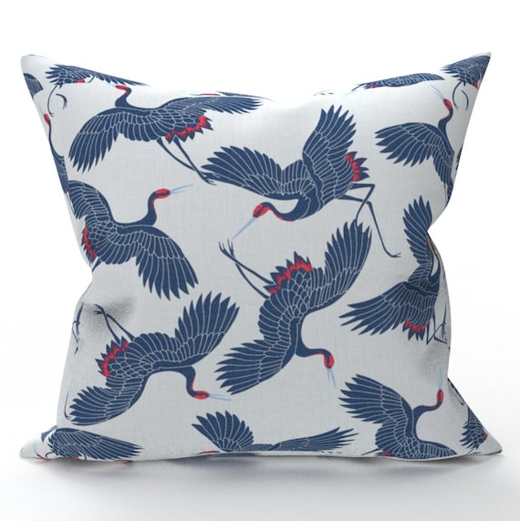 bird crane Printed Cushion Cover Sofa Home Décor Throw Pillow Case 12/"-24/"