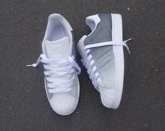 navy blue ombre adidas superstar custom shoes