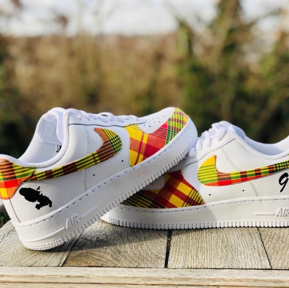 red and yellow air force ones