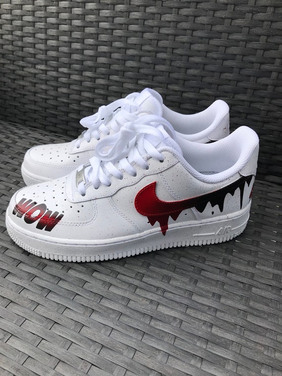 Custom sneakers custom shoes white red 