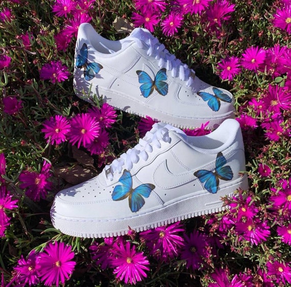 custom air forces with butterflies