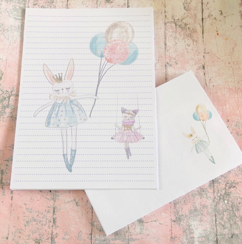 Sleepy Kitty Writing Set Snail Mail Pen Pal Writing Paper