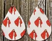 Drake Faux Leather Earrings. Lightweight. Music. Gods Plan. Comfortable. Trendy. Novelty. Stylish. Gifts for her