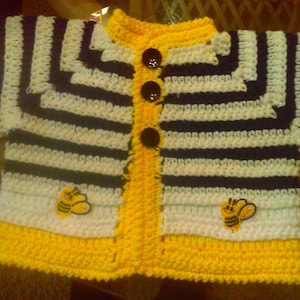 Just One Yoke  Crochet Baby Sweater Pattern