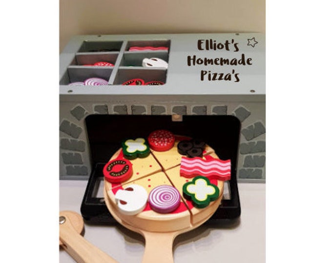 Personalised Wooden Toy Pizza Oven, Wooden Toy, Birthday, Toddler Toy