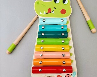 Wooden Crocodile Xylophone, Sensory Toy, 1st Musical toy, Gift for Boys, Gift for Girls, Wooden toy crocodile, Toddler toy,