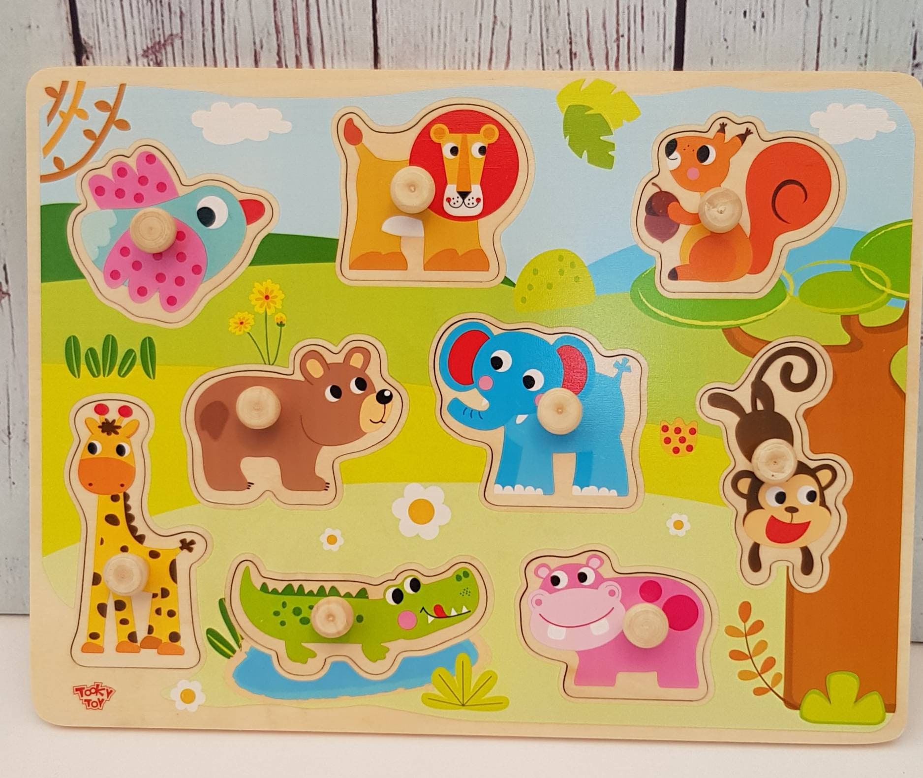 Personalised Animal Peg puzzle 1st toddler puzzle. Toddler Etsy