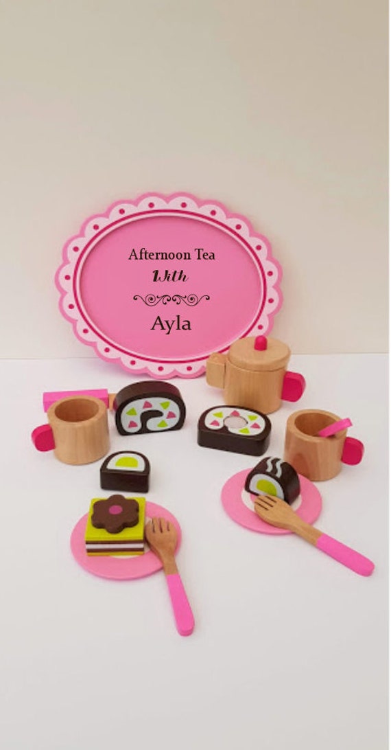 personalised wooden tea set