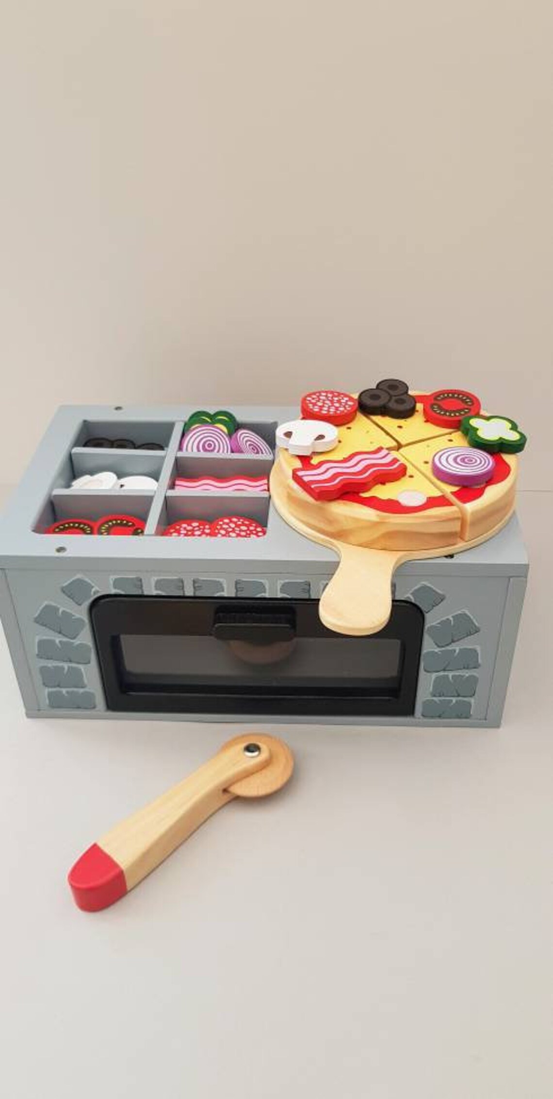 Personalised Wooden toy Pizza Oven Wooden Toy Birthday Etsy