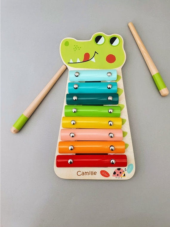 Wooden Crocodile Xylophone Sensory Toy 1st Musical Toy Gift Etsy