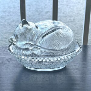Indiana Glass Cat on Nest - Etsy Canada