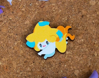 Jirachi 40mm or 1.5 Inch Wooden Pins ,, Legendary Pin