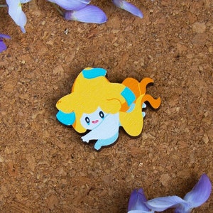 Jirachi 40mm or 1.5 Inch Wooden Pins ,, Legendary Pin