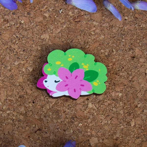 Shaymin 40mm or 1.5 Inch Wooden Pins ,, Legandary Mythical Pokemon Pin