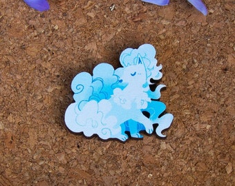 Alolan Ninetales 40mm or 1.5 Inch Wooden Pins
