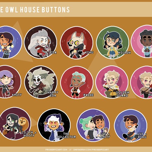 The Owl House Stickers Luz Amity Eda King Hunter Willow Gus - Etsy