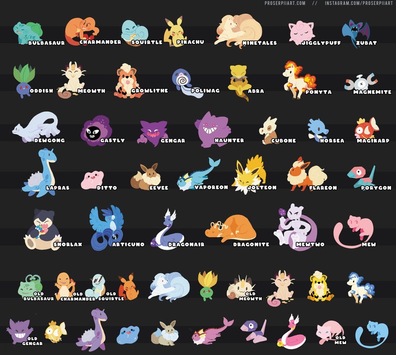 Pokemon Stickers / Pokemon Vinyl Sticker Pack / Pokemon Etsy