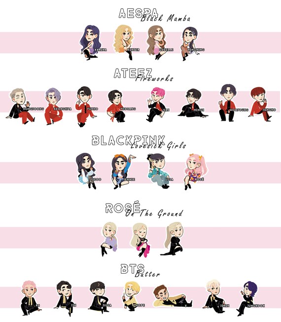 Kpop Stickers Mix And Match Twice Shinee Loona Etsy Australia
