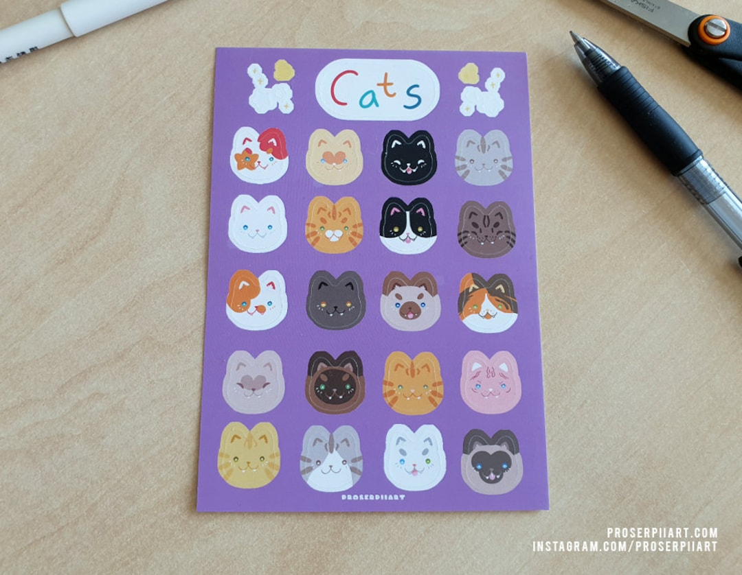 Cats! Planner Stickers - Kitty Stickers for Bullet Journals ,, Kawaii ...