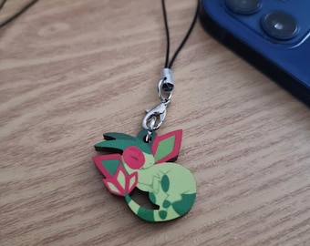 Flygon Mini Trätelefonberlocker,, 2,5 cm,, Nyckelringsrem i Trä till Telefon