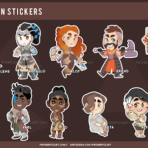 Horizon Zero Dawn / Forbidden West Stickers // Aloy Kotallo Erend Avad Varl Zo Alva Beta Silens