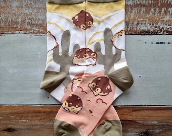 Desert Rain Frog Socks ,, unisex frog socks ,, men&#39;s & women&#39;s socks ,, Cactus socks