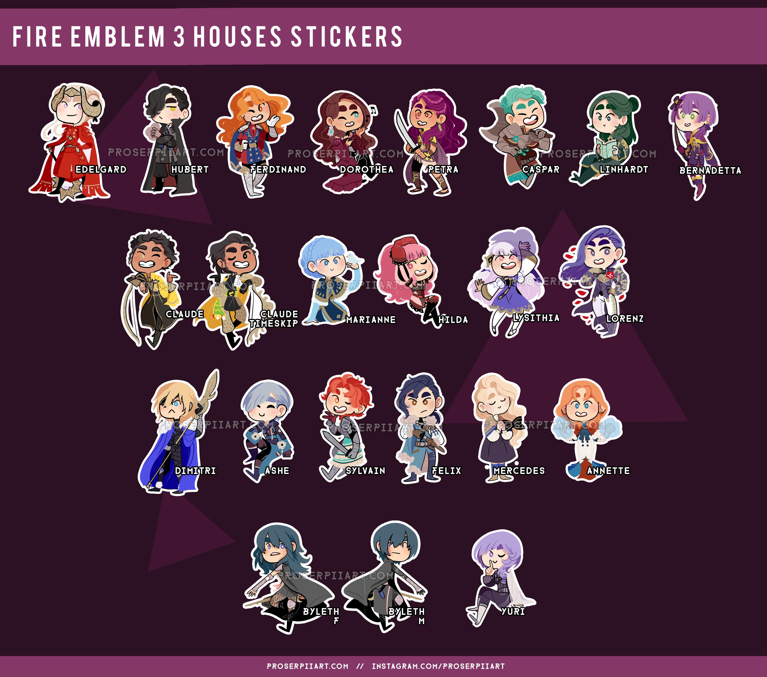 ファイアーエムブレム 風花雪月 ステッカー、FE3H ちびデカール - Etsy 
