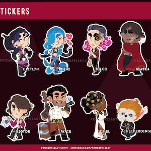 Arcane League of Legends Stickers // Jinx Vi Caitlyn Silco Ekko Jayce Victor Heimerdinger Mel Medarda Sevika