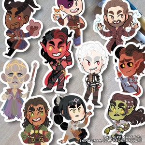 Baldur's Gate 3 Companion Stickers , Astarion Gale Lae'zel Shadowheart Wyll Karlach Halsin Minthara Withers Jaheira Minsc Alfira Zevlor