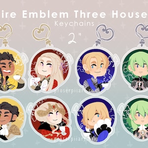 Fire Emblem 3 Häuser 2 Inch Acryl Charms Schlüsselanhänger Claude Edelgard Dimitri Byleth