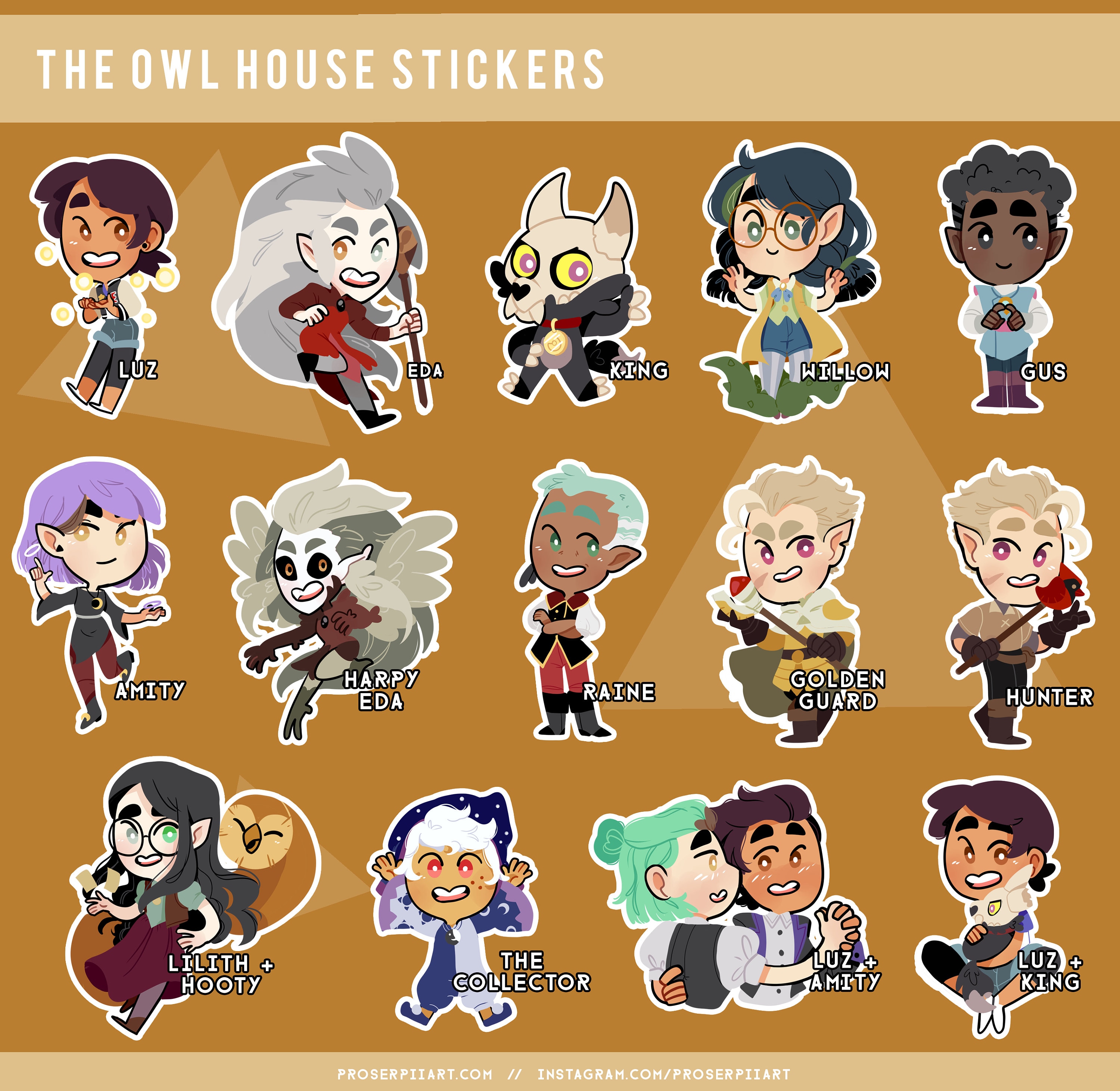 The Owl House Stickers Luz Amity Eda King Hunter Willow Gus Etsy