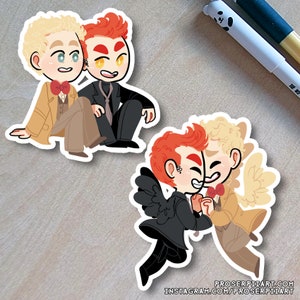 Good Omens Ineffable Husbands Couple Stickers ,, Crowley Aziraphale Ship