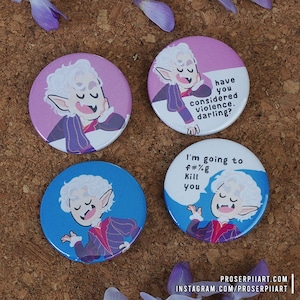 Silly Astarion Buttons ,, Baldurs Gate 3 ,, DnD Game Badges ,, BG3 Pins