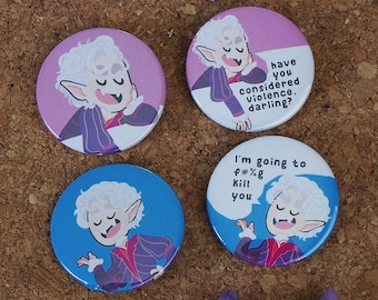 Silly Astarion Buttons ,, Baldurs Gate 3 ,, DnD Game Badges ,, BG3 Pins